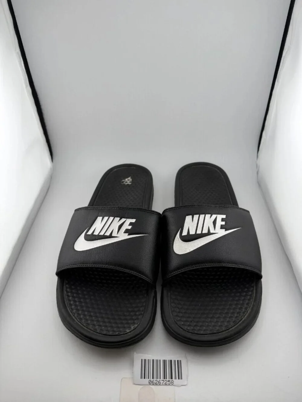 Nike Benassi JDI Mens Classic Slides Black White Logo Swoosh Size 13